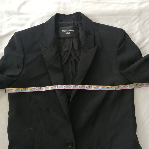 Zadig & Voltaire Victor Star Deluxe Embossed Black Blazer 38 (Medium) - Picture 15 of 17